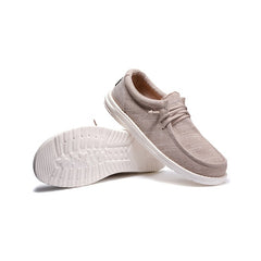 Men's Breathable Canvas Loafer Shoes Lightweight Slip On Boat Shoes