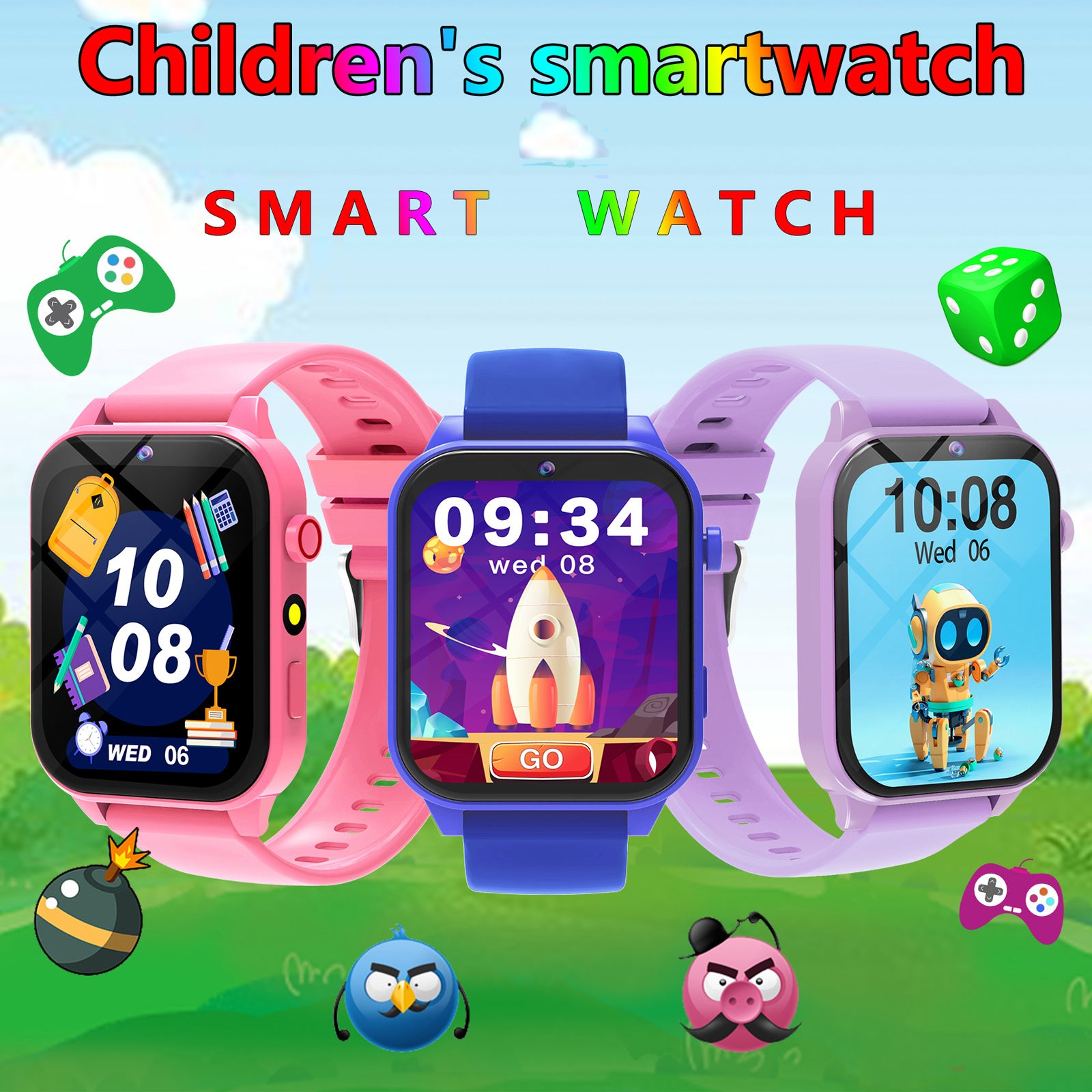 Kids' Smartwatch with Camera Pedometer Flashlight Calculator Calendar
