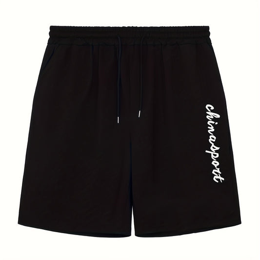 Men's Letter Print Athletic Shorts for Summer