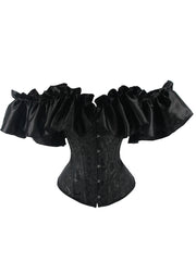Gothic Jacquard Corset Bustier & Mesh Skirt Set