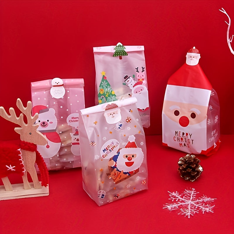 10pcs Christmas Gift Bags Santa Claus Goodie Bags