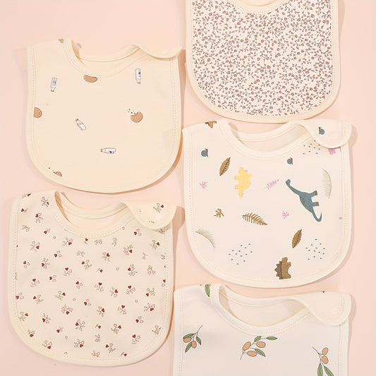 Fabric Gauze Baby Bibs U Shaped Waterproof Burp Cloths for Boys Girls