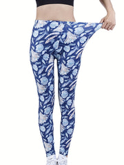 Bottom Plant Floral Print Leggings Women's Clothing