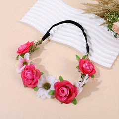 Flower Headband Bridal Wreath Hair Band Boho Style Hair Accessories