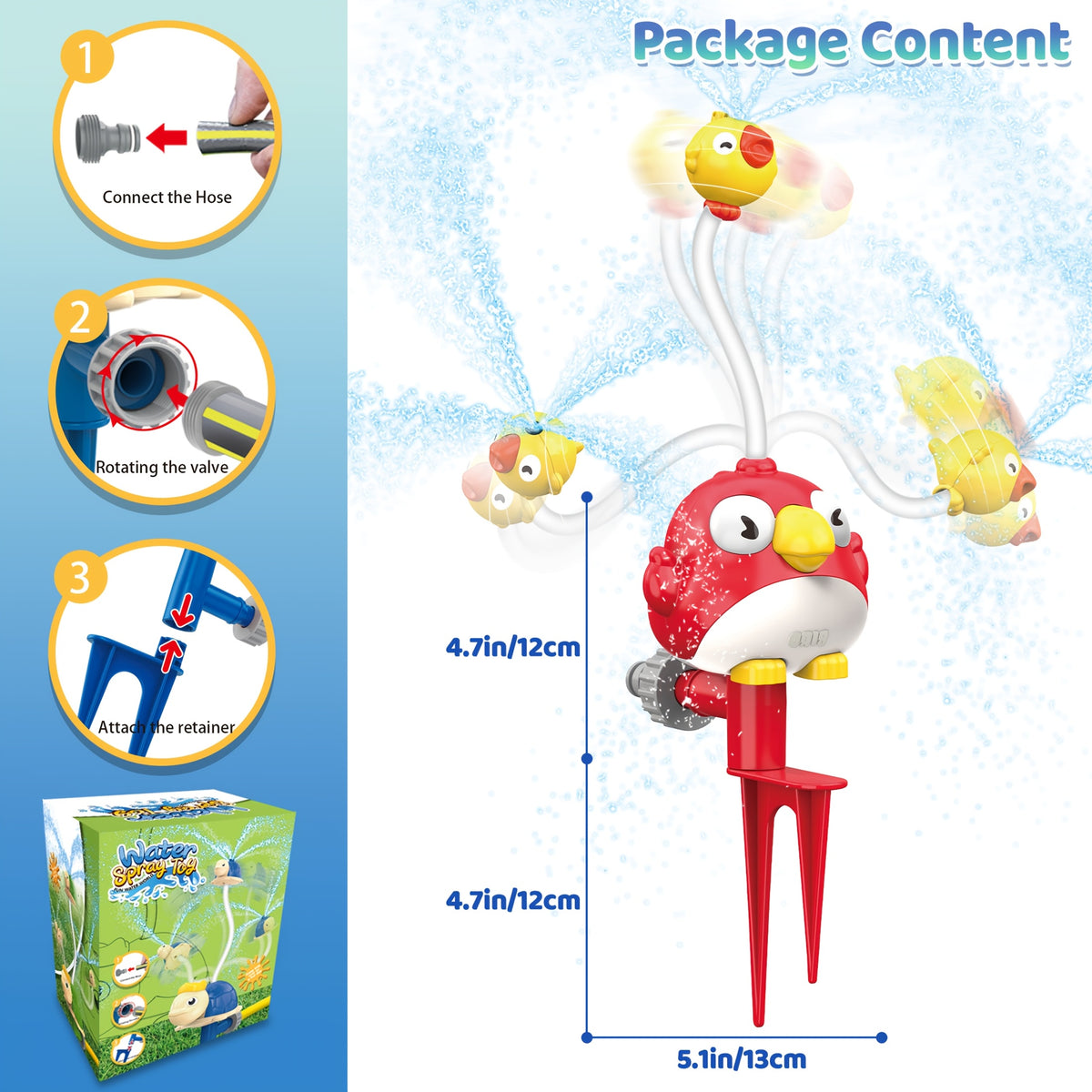 Bird-Themed Water Spray Toy Set for Kids 3+