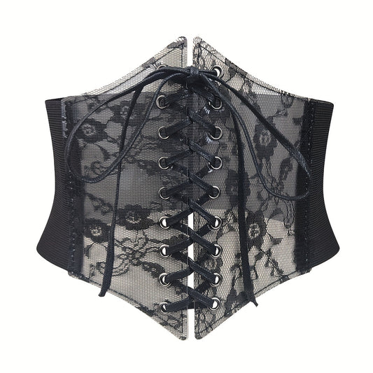Gothic Wide Belt PU Leather Bowknot Corset Belt Vintage Dresses Coat Belt