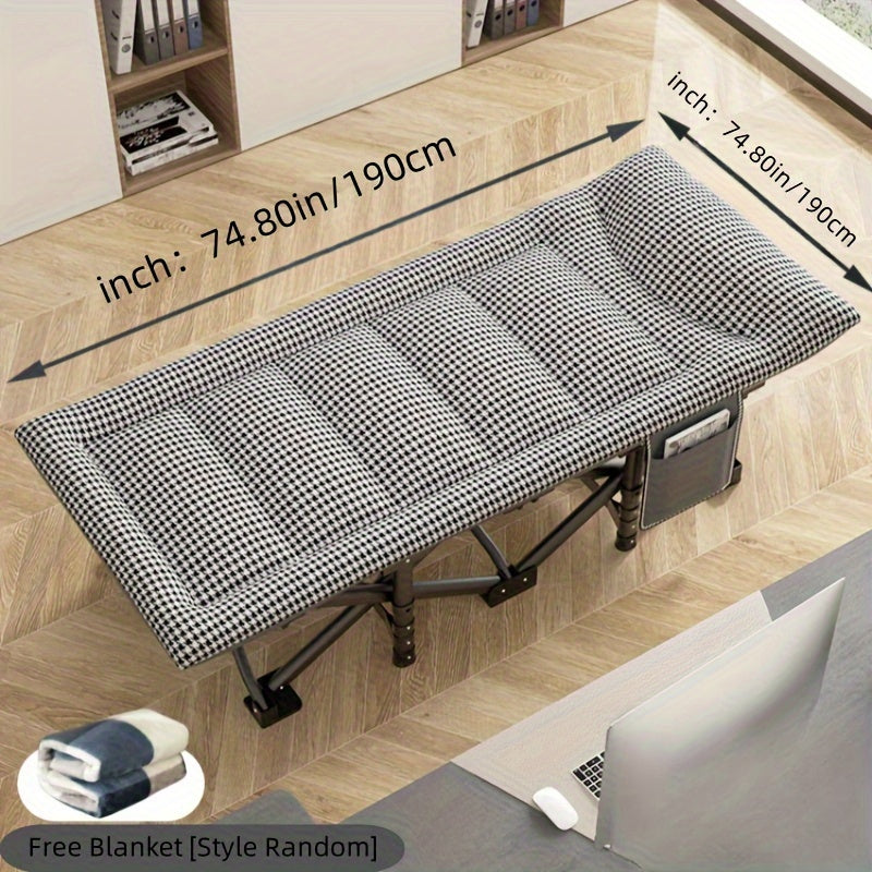Outdoor Folding Bed Houndstooth Comfortable Office Nap Single Person