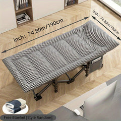 Outdoor Folding Bed Houndstooth Comfortable Office Nap Single Person