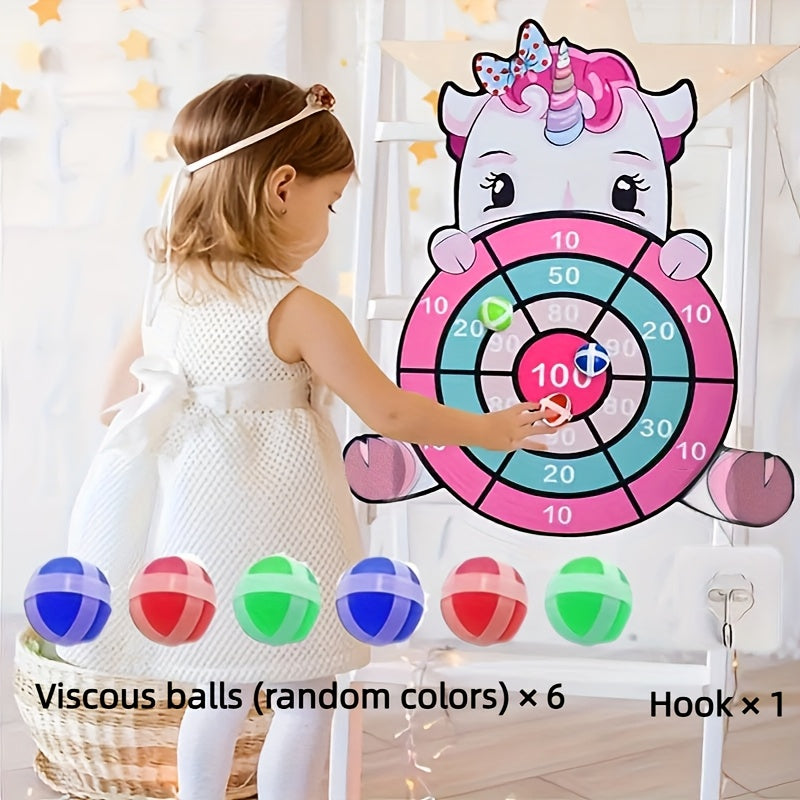 6pcs Sticky Ball Large Dartboard Set Indoor Outdoor Throwing Game