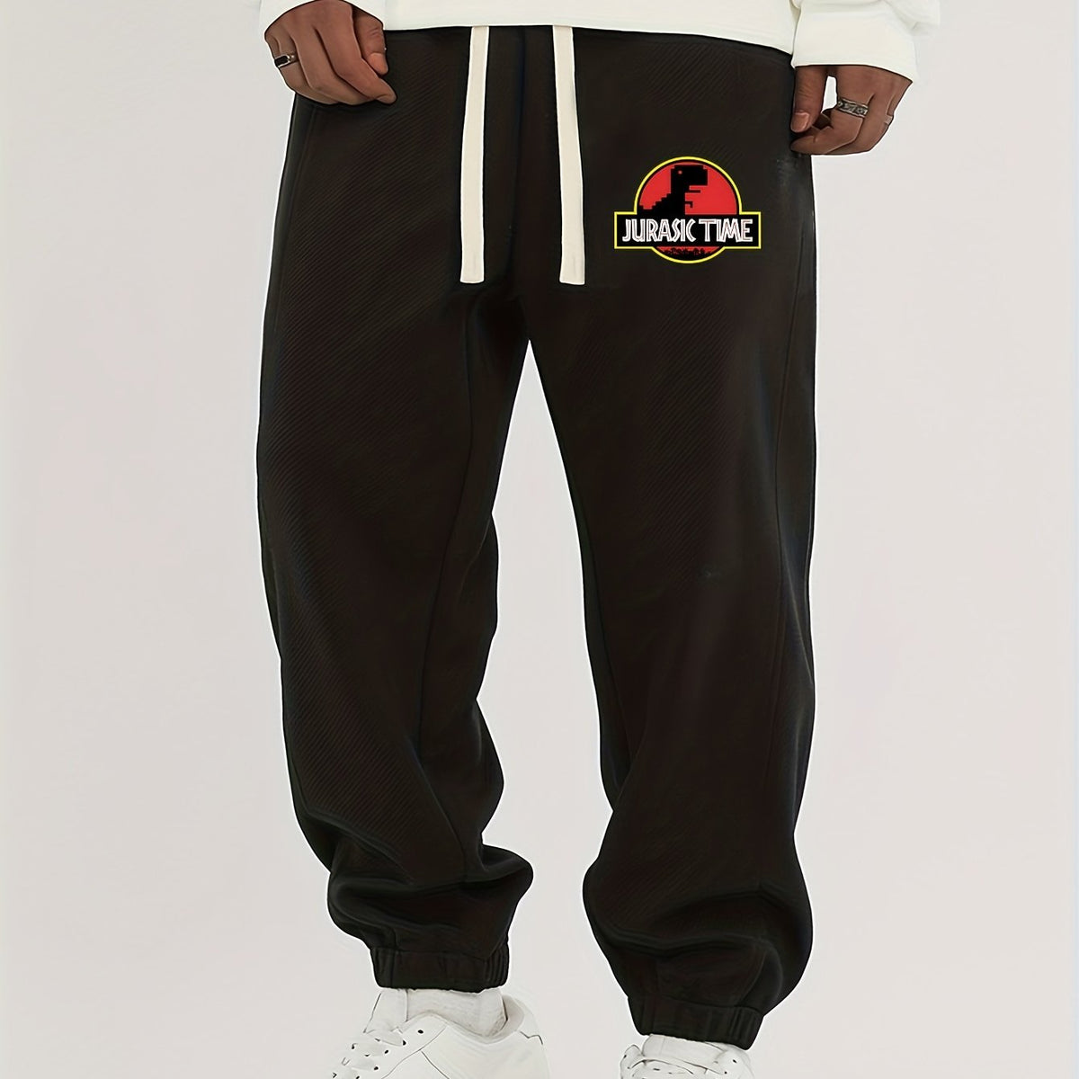 Jurassic Dino Pattern Men's Pants Drawstring Active Trousers