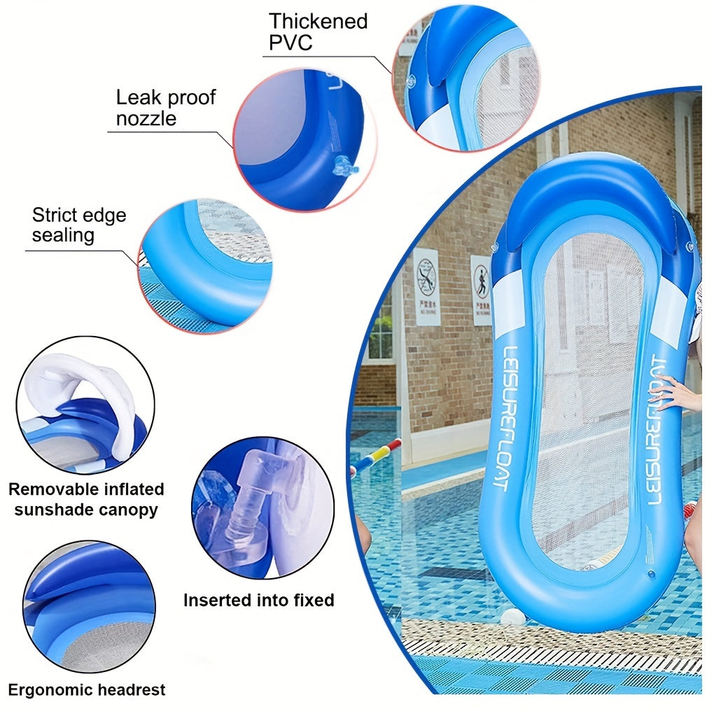 Inflatable Deck Chair Water Toy with Canopy