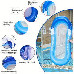 Inflatable Deck Chair Water Toy with Canopy