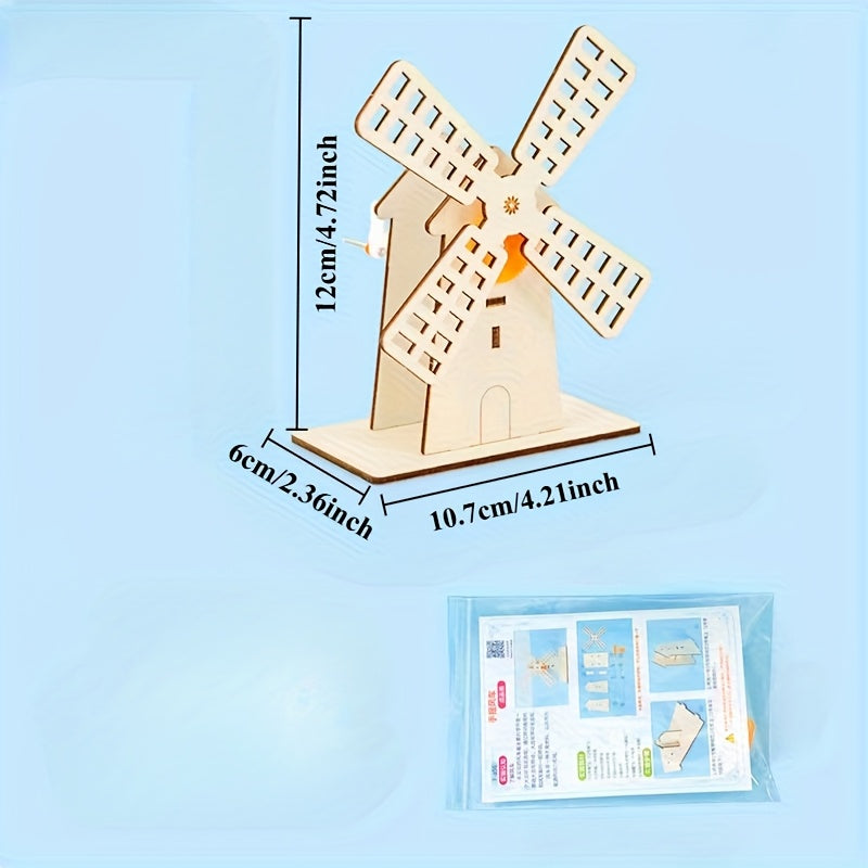 DIY Hand Cranked Windmill Building Block Set