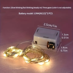 10pcs Copper Wire LED String Lights Fairy Lights Decorative Curtain Star Lights