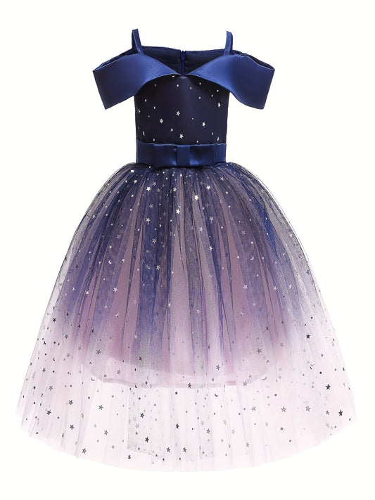 Kids Princess Party Dress Sleeveless Gown
