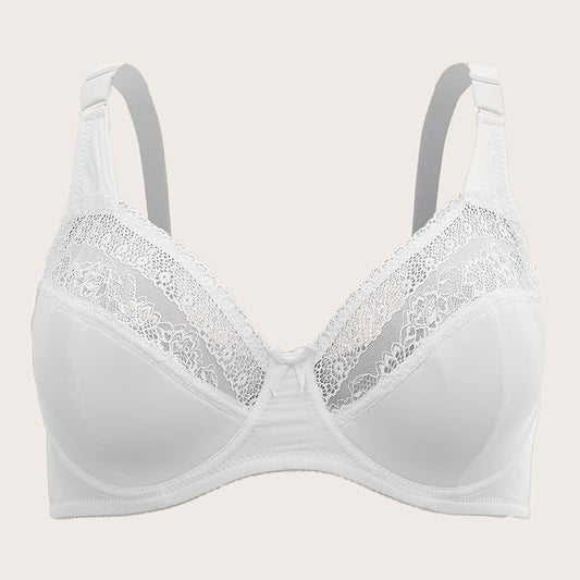  Lace Push Up Solid Bra Full Coverage Medium Stretch Bralette