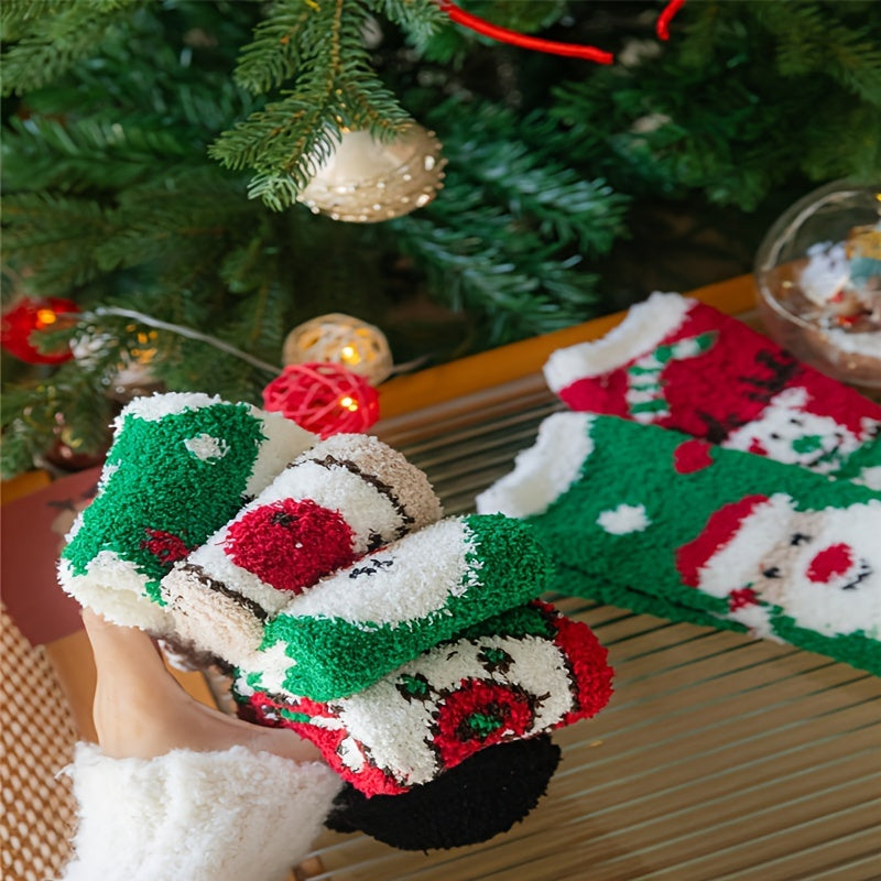 7 Pairs Christmas Socks Fuzzy & Comfy Women's Stockings