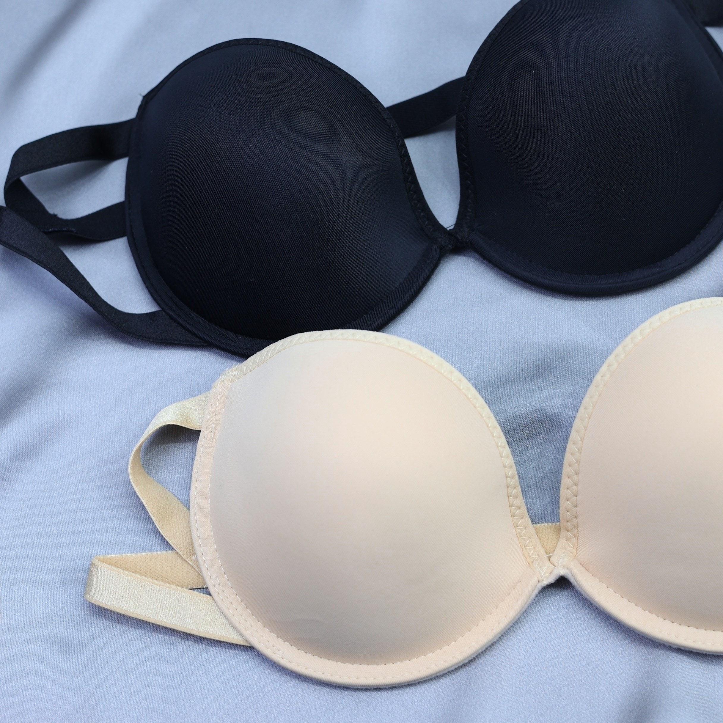 2pcs Strapless Bandeau Bras Soft Push Up Stretch Bra Women's Lingerie