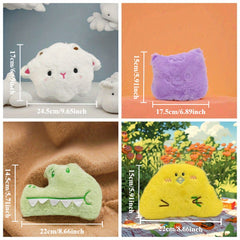 4pcs Animal Family Plush Toys Bear, Sheep, Crocodile, Yellow Chick