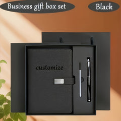 Customizable A5 Notebook Gift Set Red Business Stationery Box with Pen