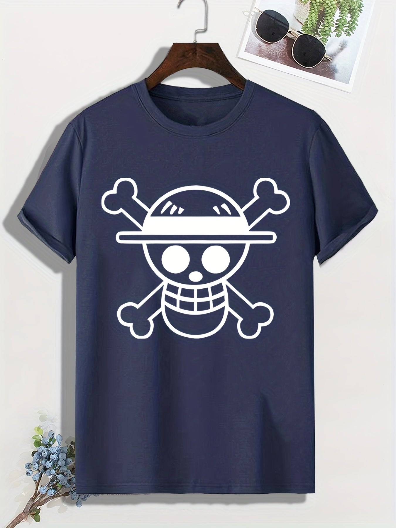 Cartoon Skull Print Men's Sports T-shirt
