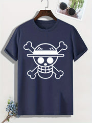 Cartoon Skull Print Men's Sports T-shirt