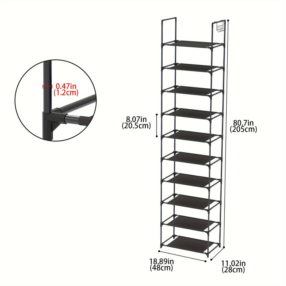 1pc Shoe Rack Standing Shoe Storage for Bedroom Hallway Office Home