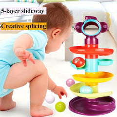 Colorful Spiral Rolling Ball Tower Educational Toy Set