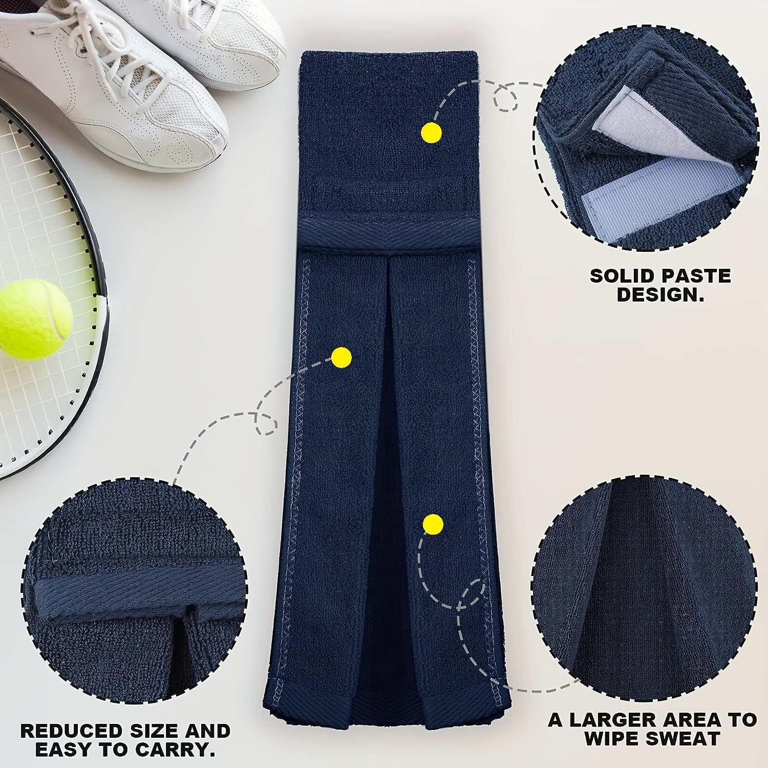 Football Field Towel Microfiber Sports Towel with Hook and Loop Fastener