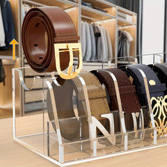 Acrylic Belt Storage Box 7 Grid Tie Belt Silk Scarf Display Rack