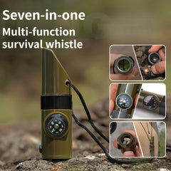 7-In-1 Survival Whistle with Compass & Thermometer