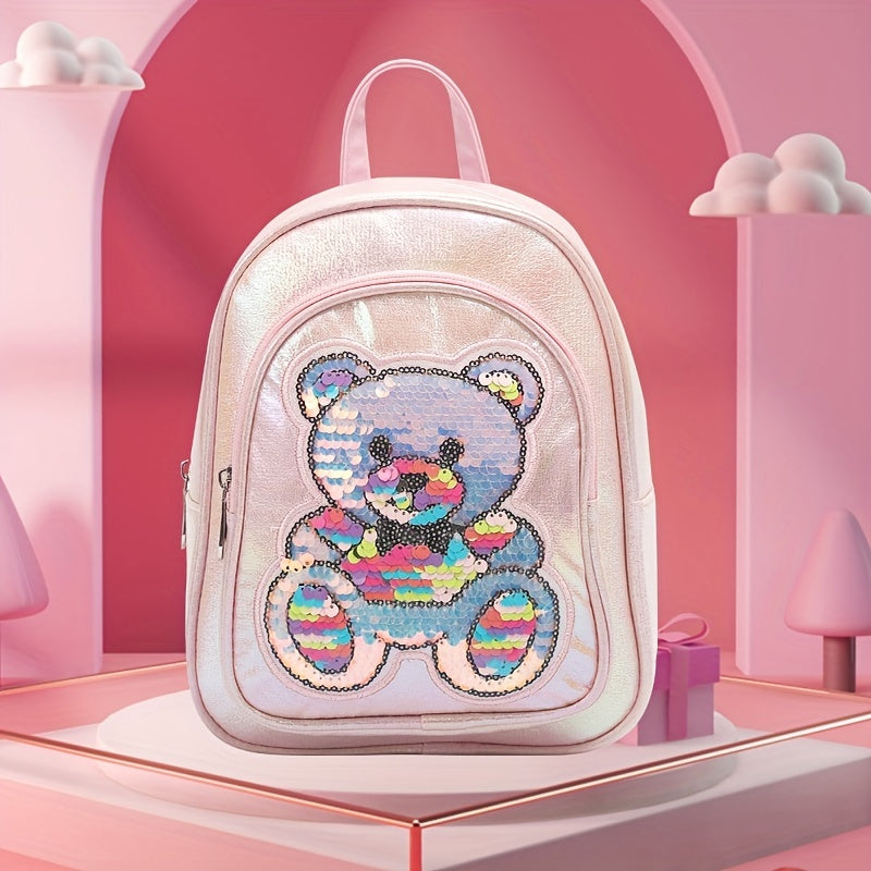 Sequin Bear Backpack For Teens Boys Girls Kindergarten School Bag