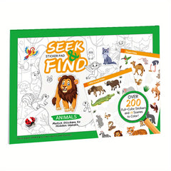 Animal Sticker Adventure Book - 10 Mysterious Scenes