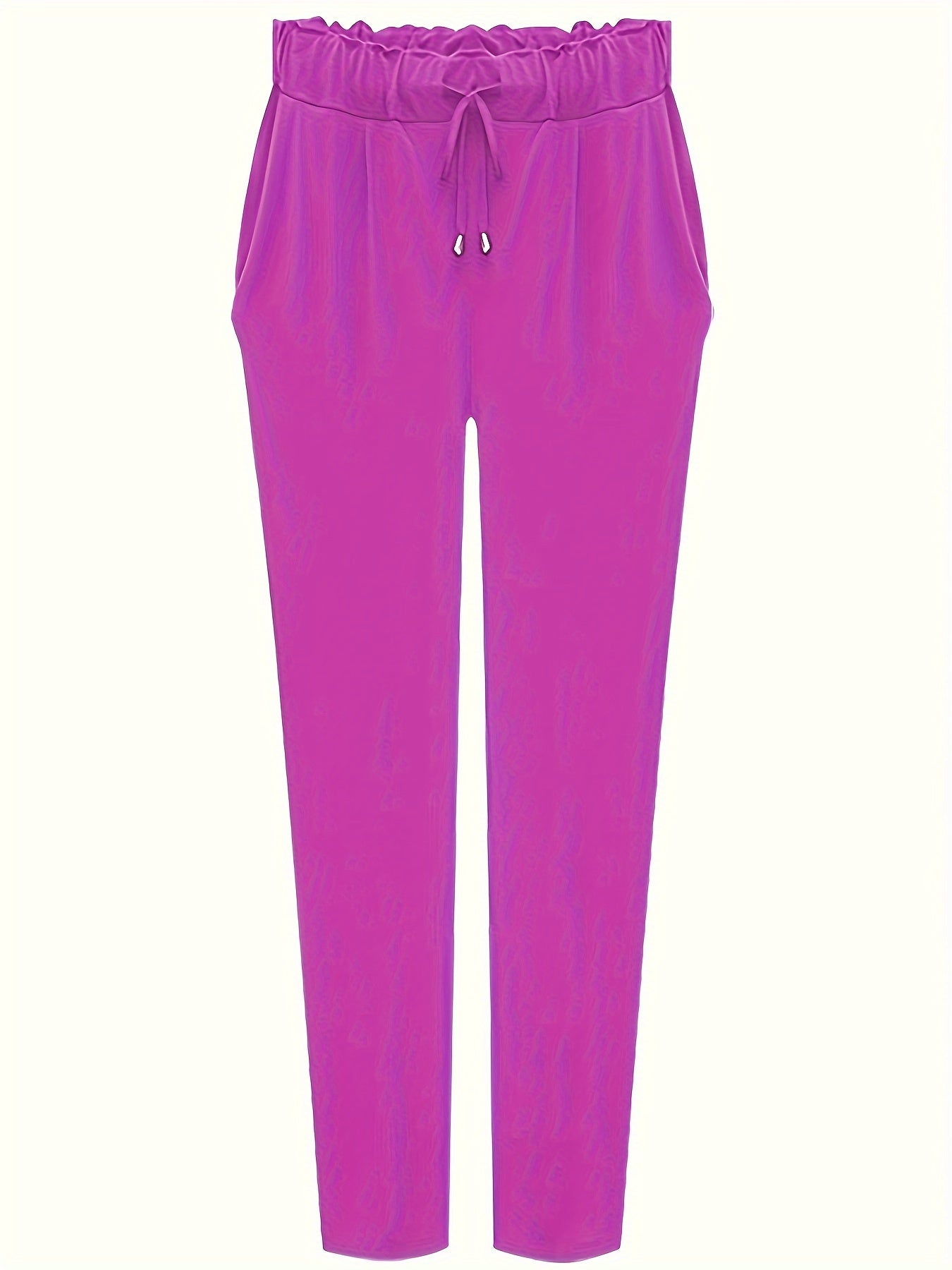  Casual Pants Women's Plus Solid Elastic Drawstring