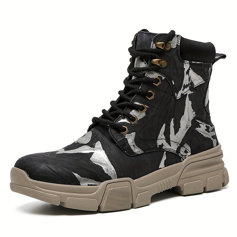 Men's Camo High Top Boots, Various Colors