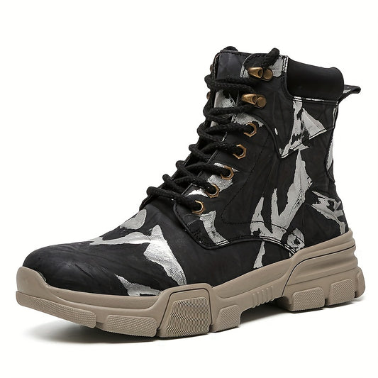 Men's Camo High Top Boots, Various Colors