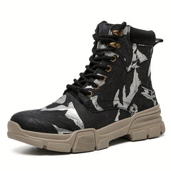 Men's Camo High Top Boots, Various Colors