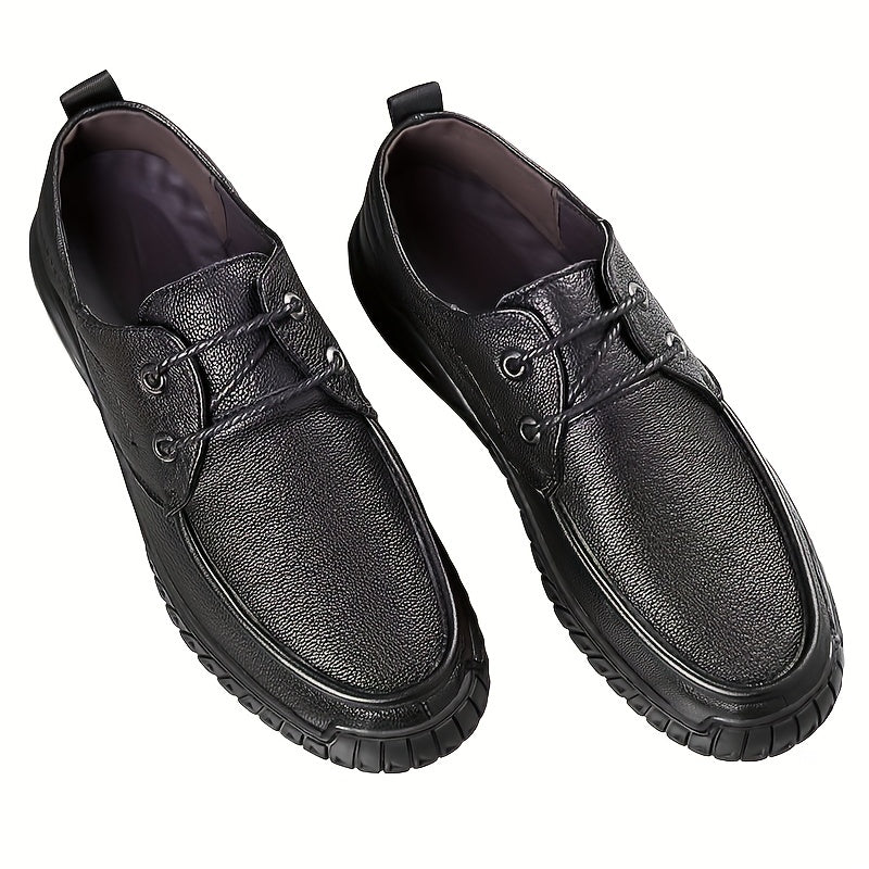 Men's Casual Lace-up Slip On Flat Shoes Round Toe Comfortable