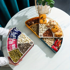 Fruit Tray Rotating Snack Box Double Deck Dried Fruit Organizer