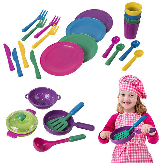 Pretend Play Dishes Little Chef Set Kids Serving Dishes Playset