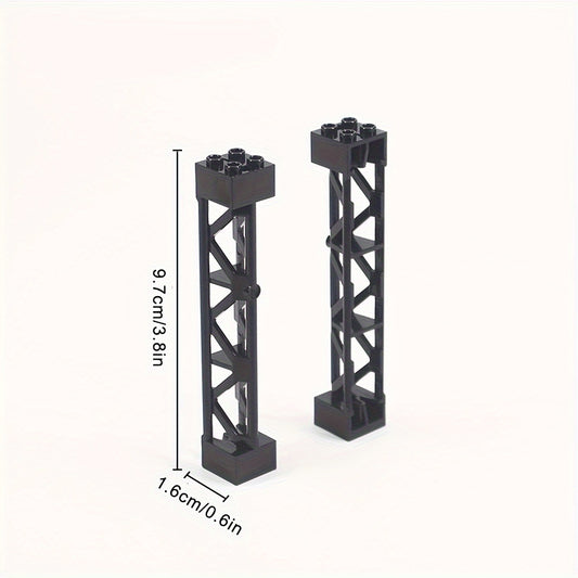 6pcs Train Track Tower Baseplate Support Stent Building Blocks Accessories
