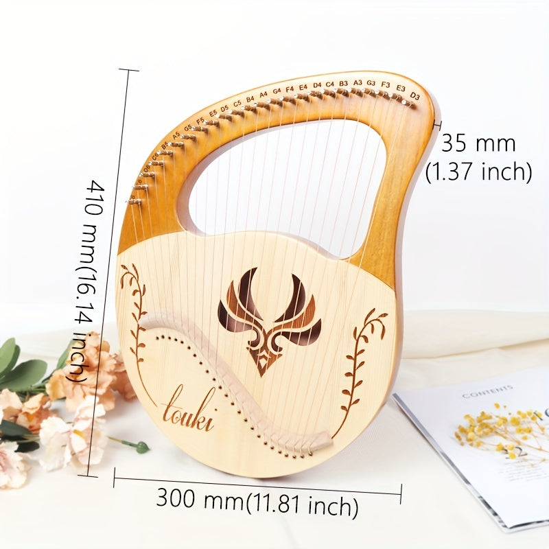 24 String Harp Lyre Small Portable Musical Instrument Easy To Learn