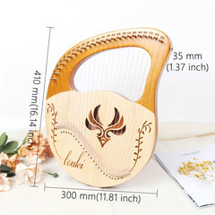 24 String Harp Lyre Small Portable Musical Instrument Easy To Learn