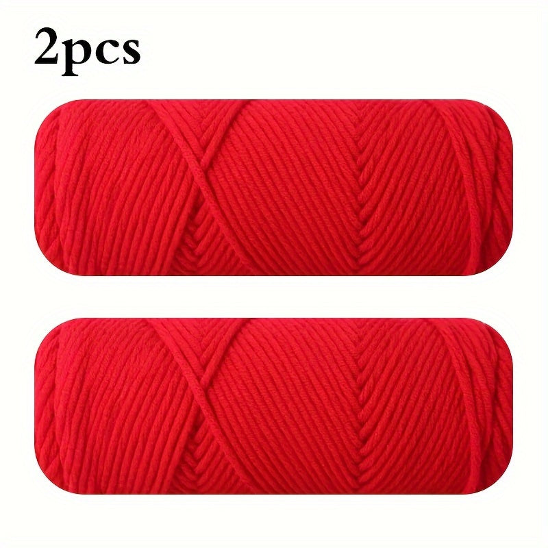 2pcs 100g Acrylic Yarn for Crocheting & Knitting