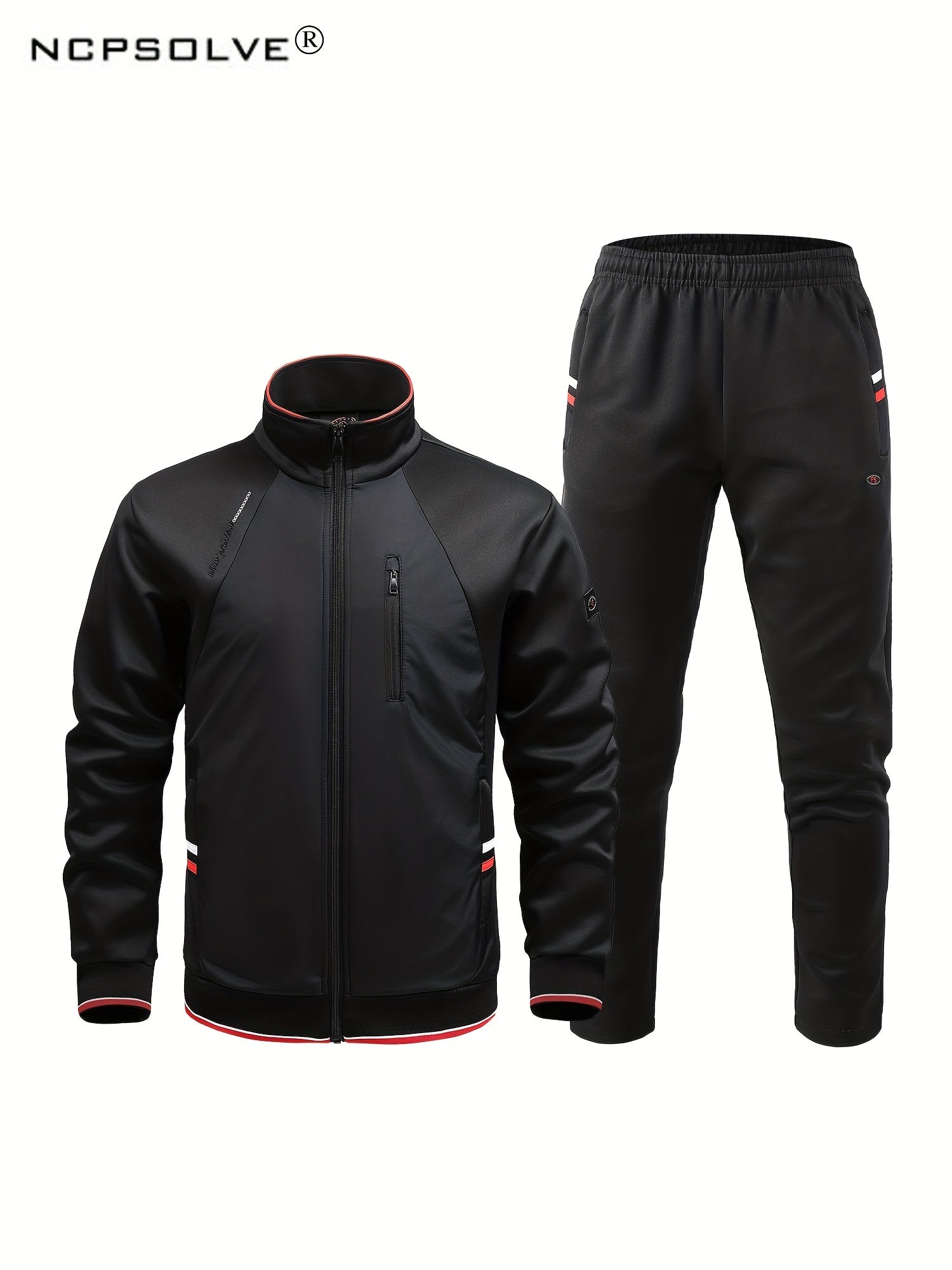 Men's Zip Up Jacket & Elastic Waist Pants Set