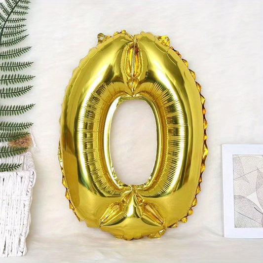 40 Inch Light Golden 0 9 Number Birthday Party Balloons Set