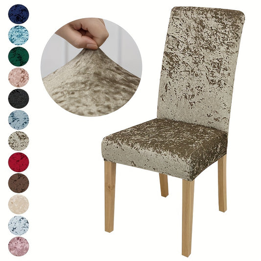 Stretch Velvet Dining Chair Slipcovers - Elegant Furniture Protection