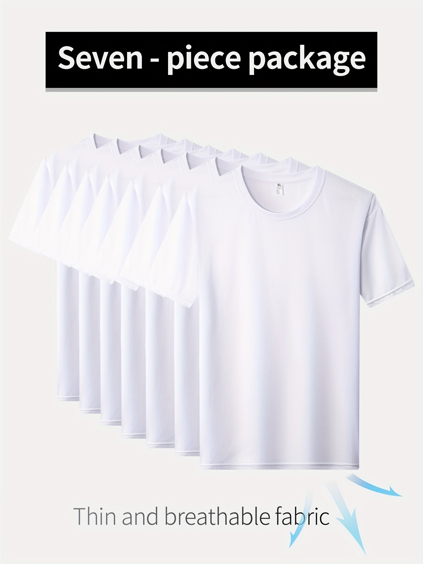 Xinso Prince 7Pcs Men's Quick Dry T-shirt, Breathable Mesh Base Layer