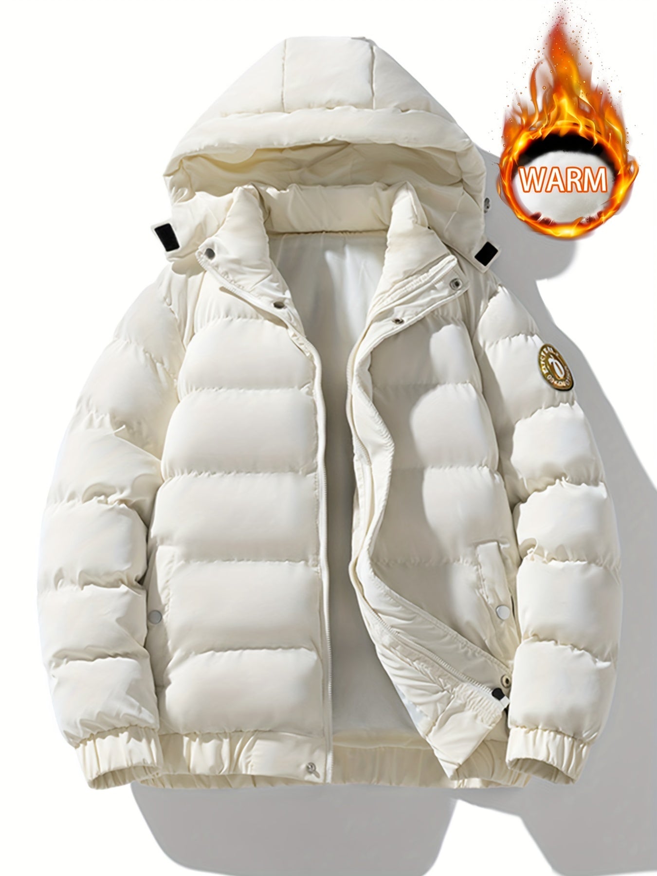 Men's Padded Thick Hooded Coat Thermal Warm Winter Jacket