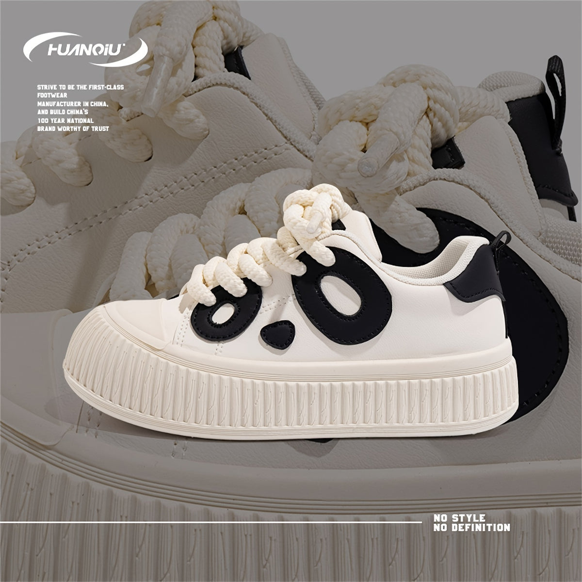 Panda Pattern Sporty Skate Shoes for Women